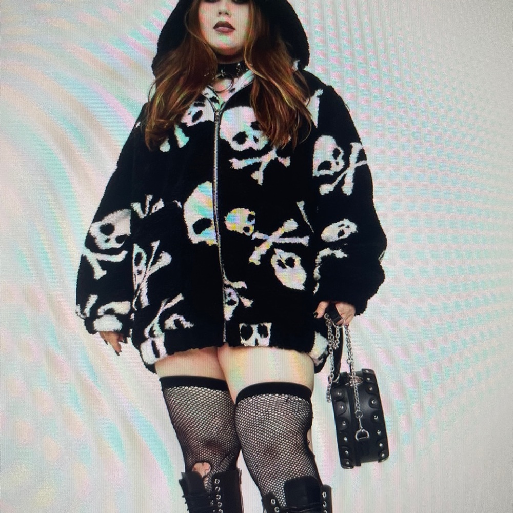 Skull fuzzy jacket
